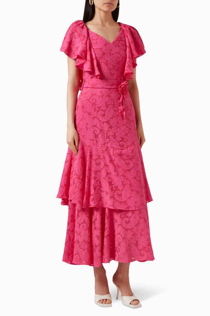 

Floral Midi Dress, Pink