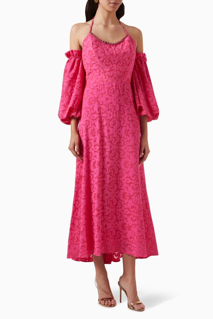 Lace Maxi Dress, Pink