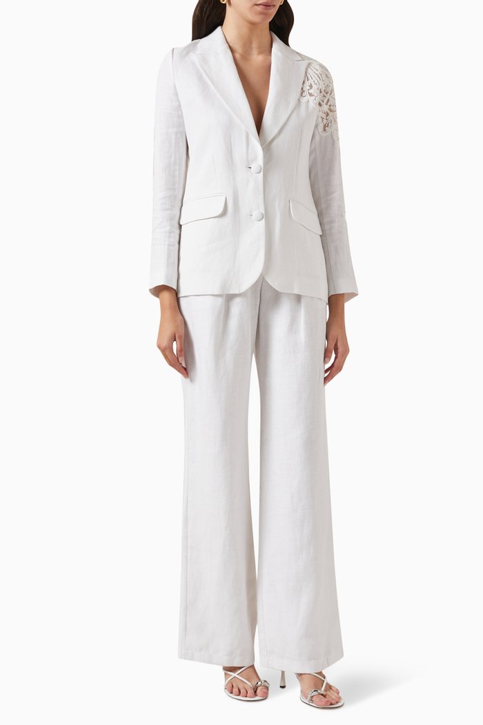 Blazer & Pant Set, White