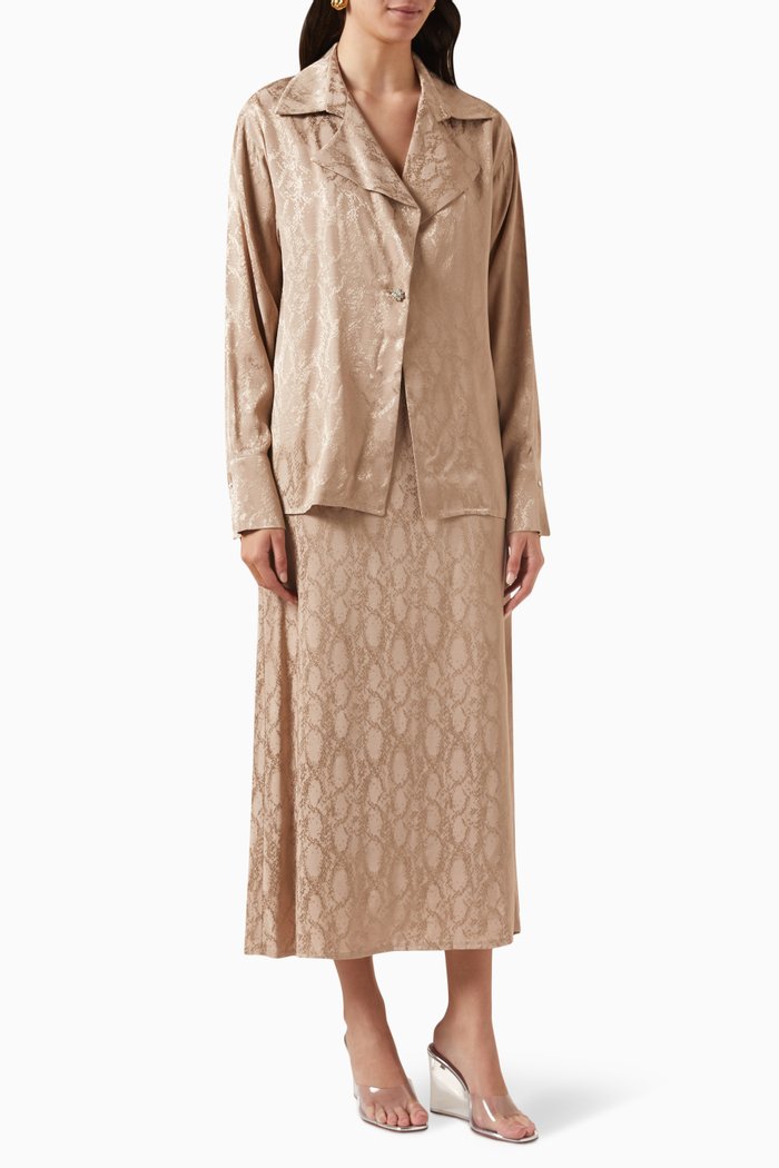 

Blouse & Skirt Set, Neutral
