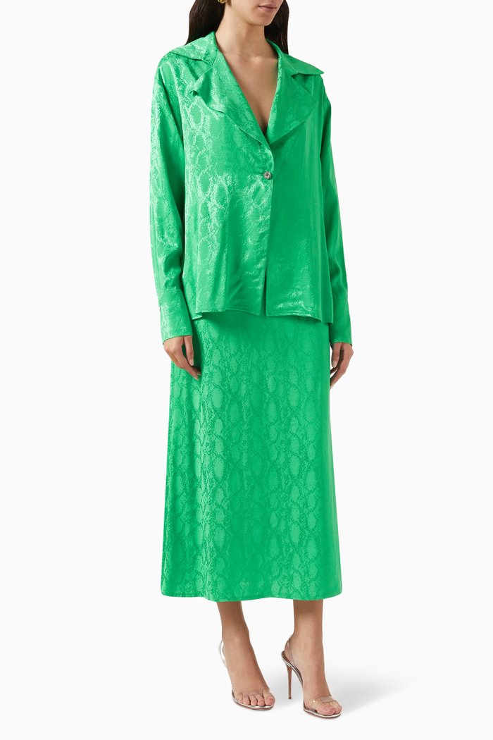 

Blouse & Skirt Set, Green