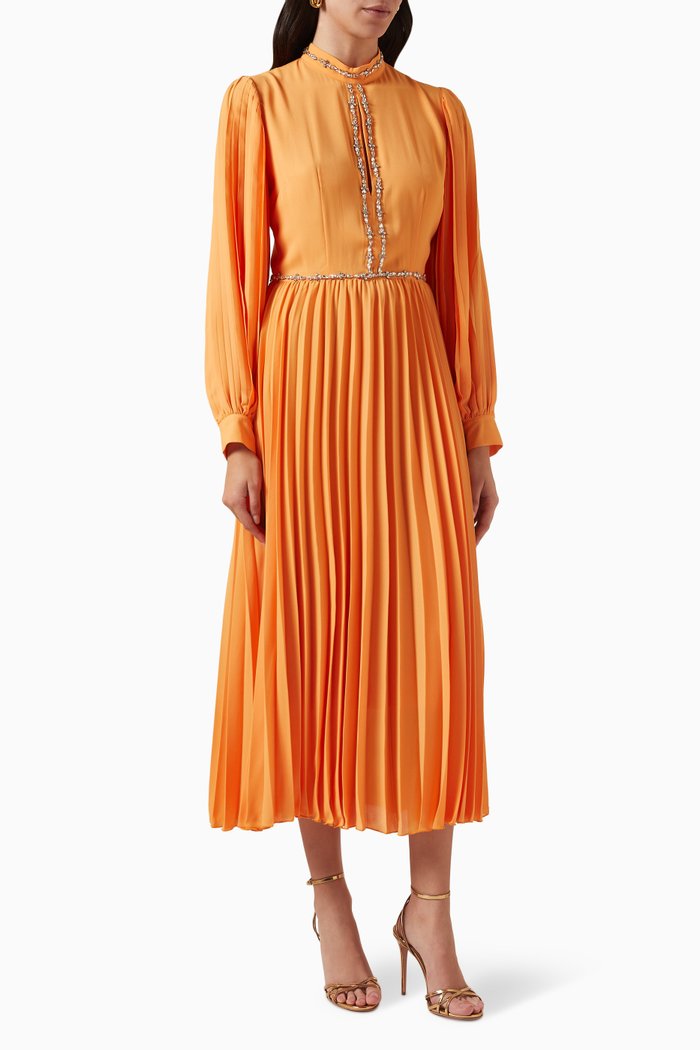 

Pleated Midi Dress, Pink