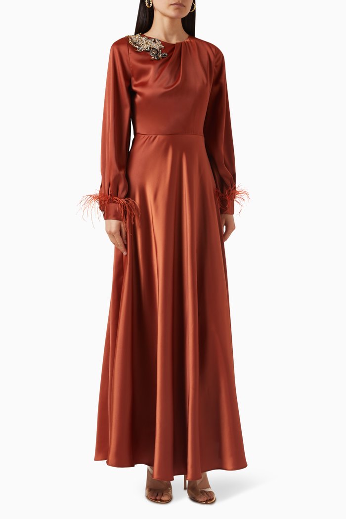 

Embellished Gown, Brown