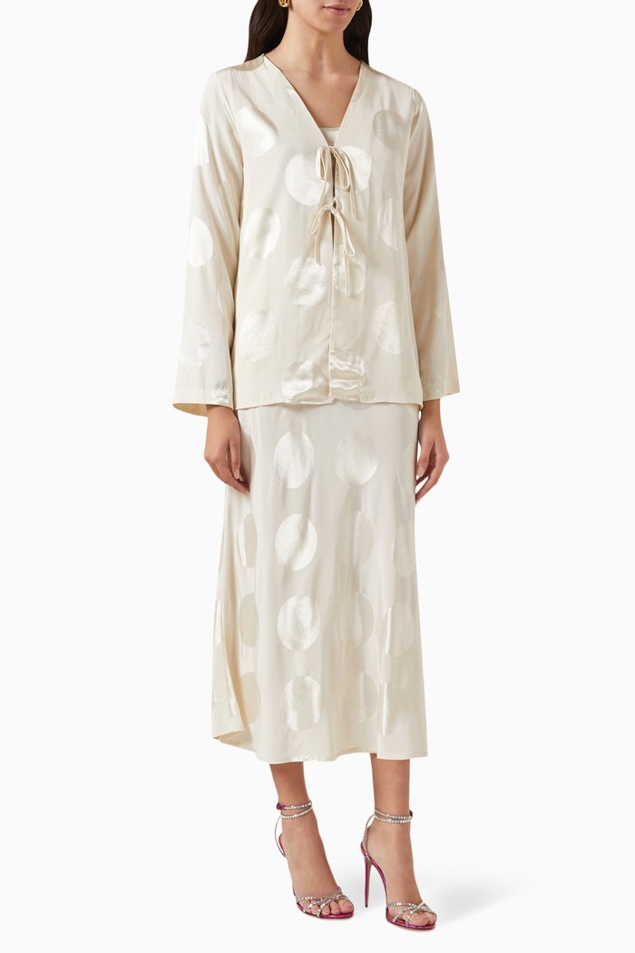 

Blouse & Skirt Set, Neutral