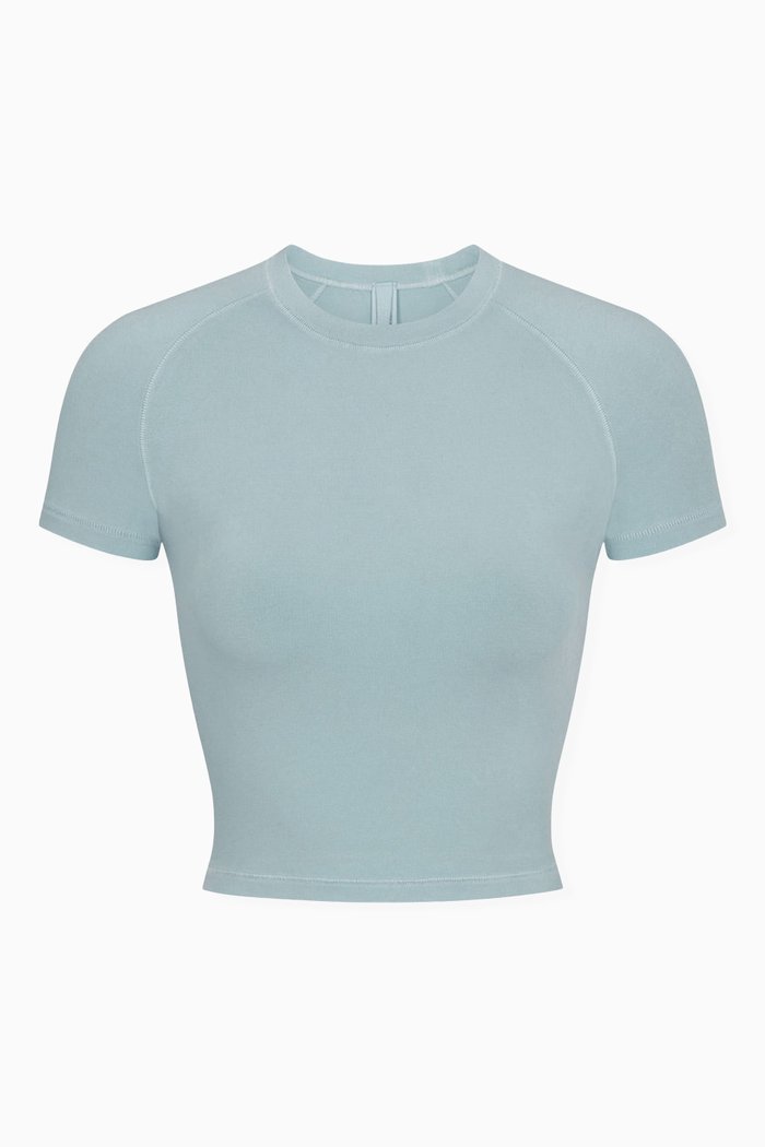 

New Vintage Cropped Raglan T-shirt in Jersey, Blue