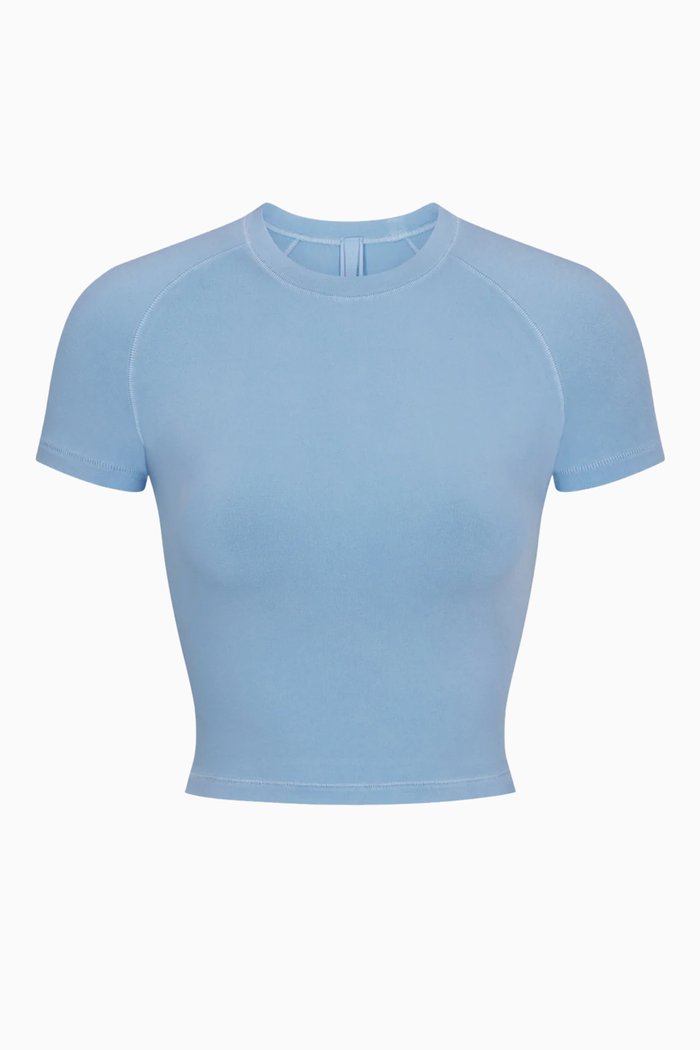 

New Vintage Cropped Raglan T-shirt in Jersey, Blue