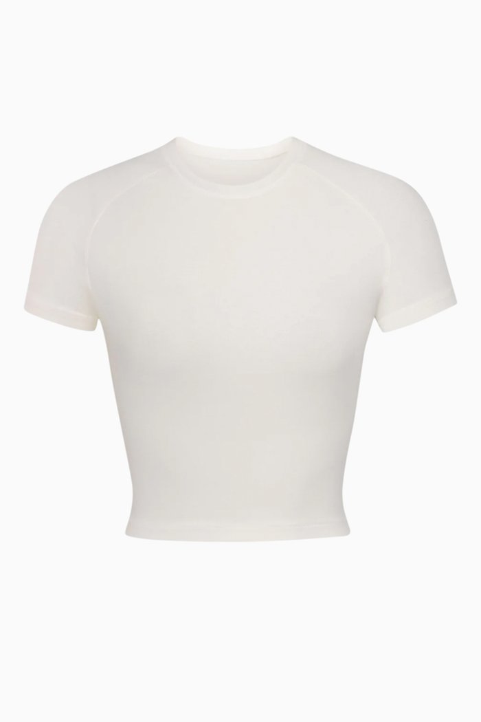 

New Vintage Cropped Raglan T-shirt in Jersey, White
