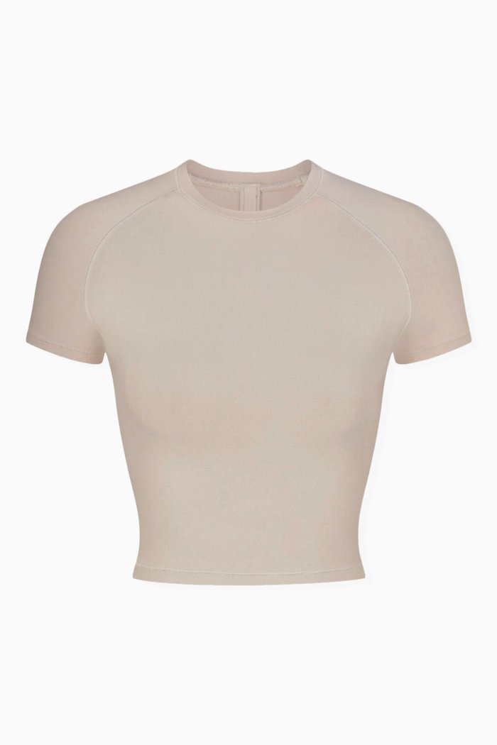 

New Vintage Cropped Raglan T-shirt in Jersey, Grey
