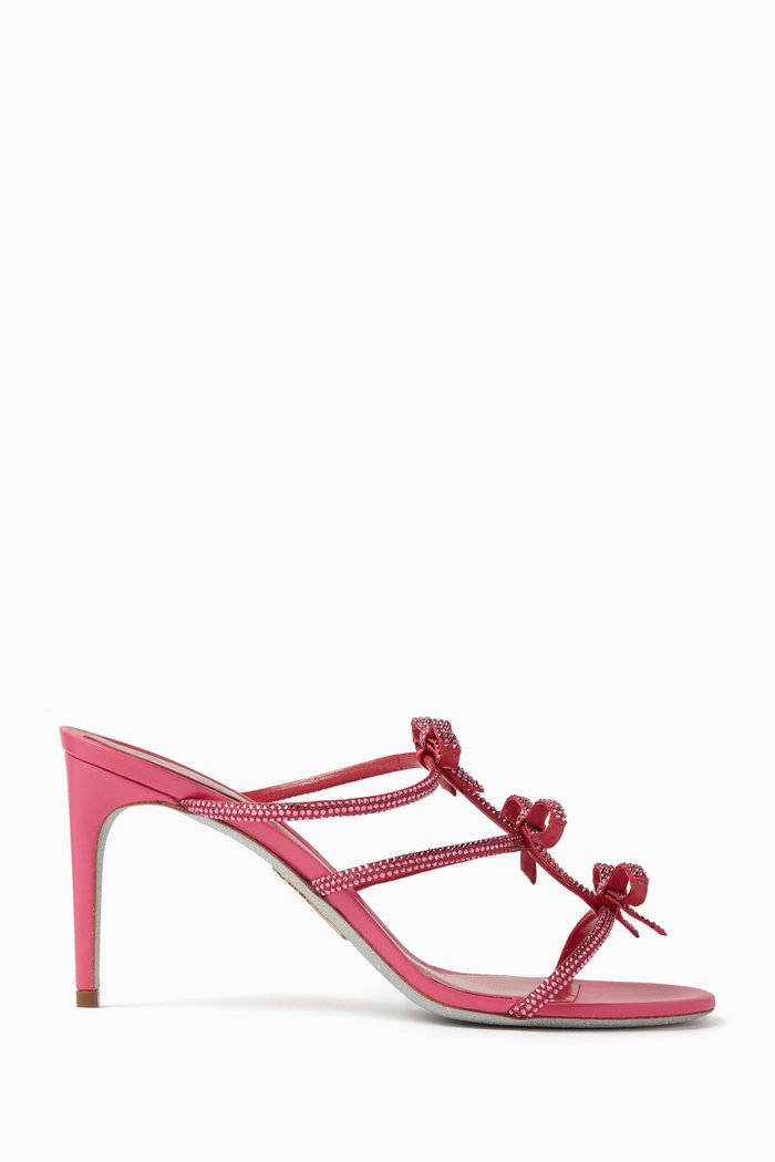

Caterina 90 Mules in Satin, Pink