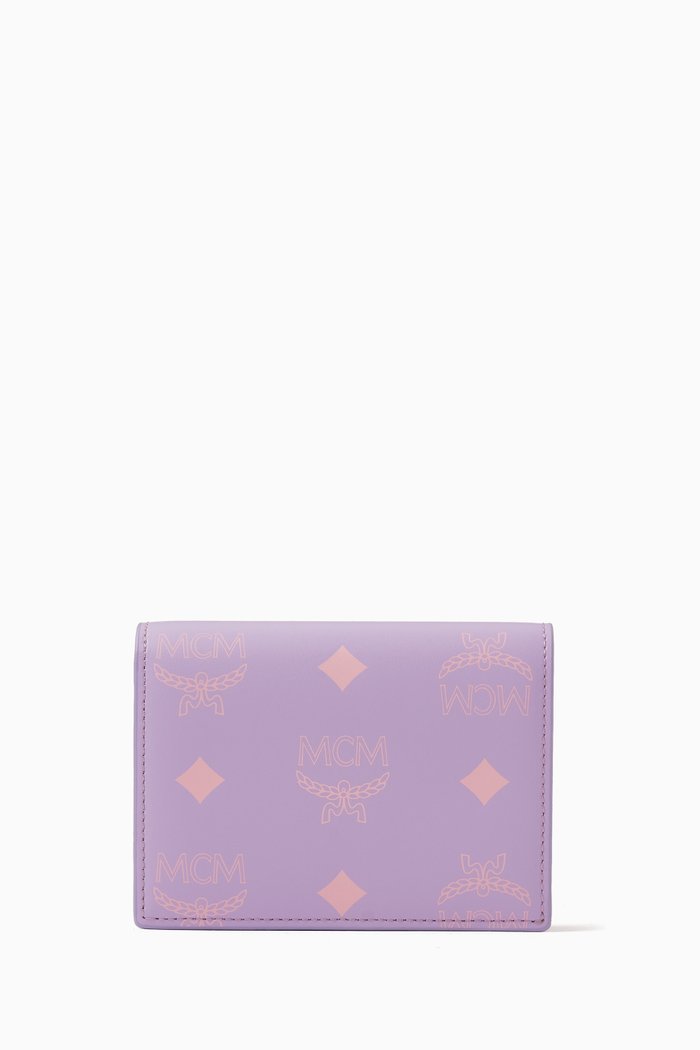 

Mini Aren Snap Wallet in Colour Splash Logo Leather, Purple
