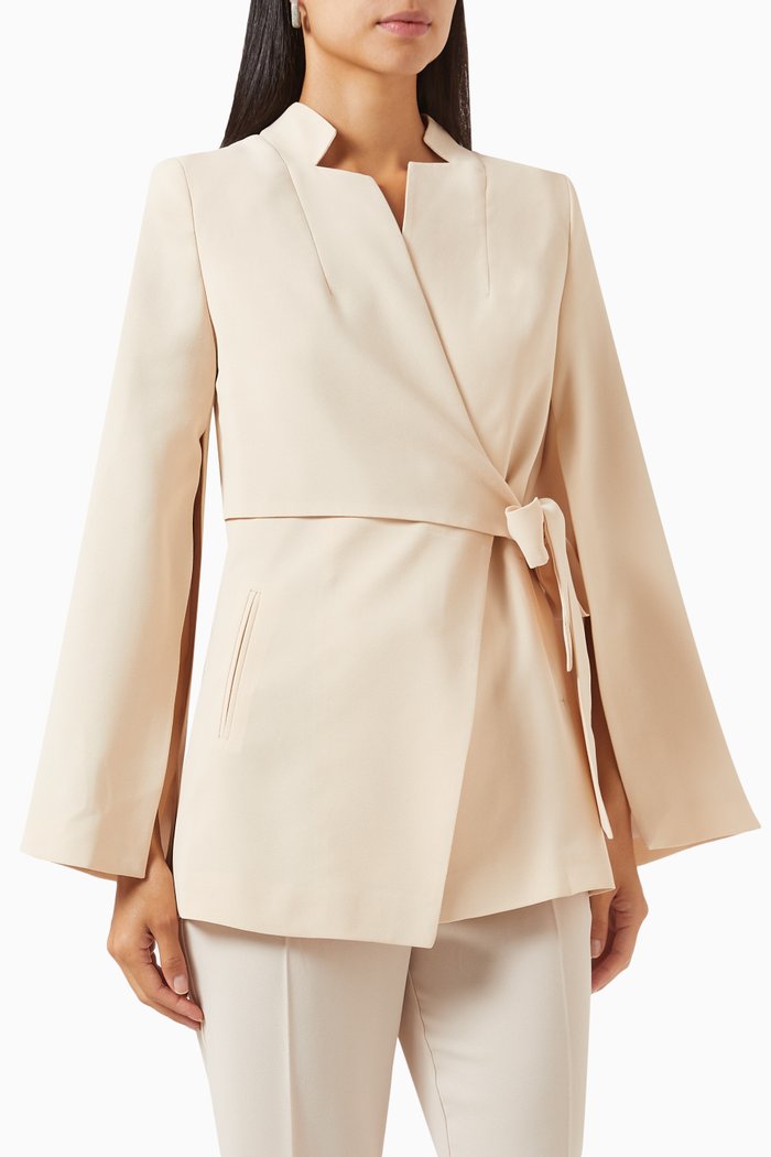 Split-sleeve Jacket in Crepe, Neutral