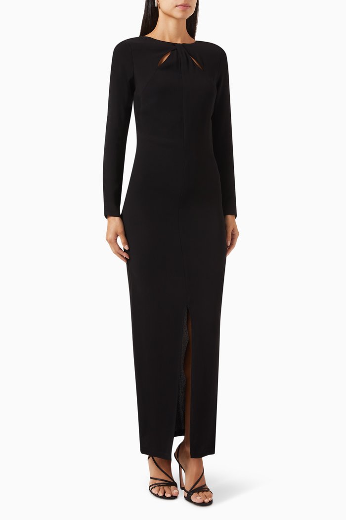 

Cut-out Maxi Dress in Viscose-crepe, Black