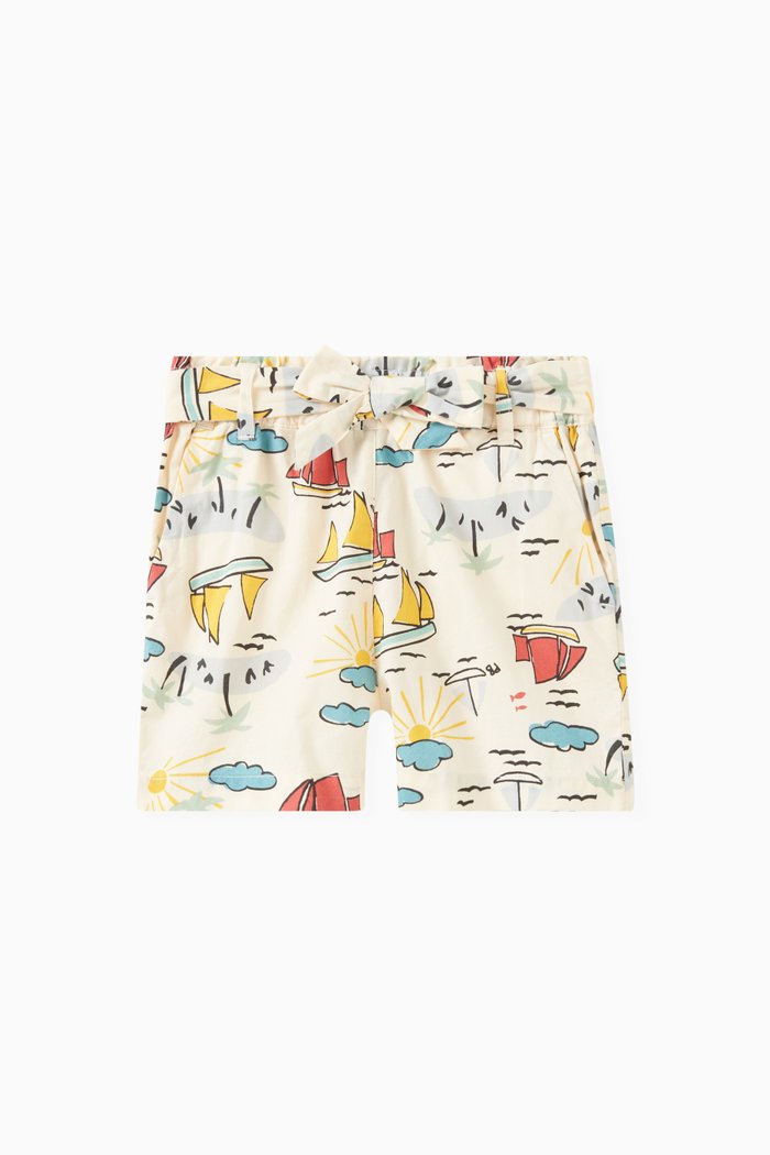 

Sailboat Printed Shorts in Cotton Poplin, Multicolour