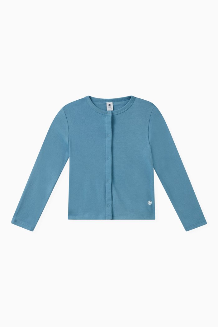 

Cardigan in Organic Cotton, Blue