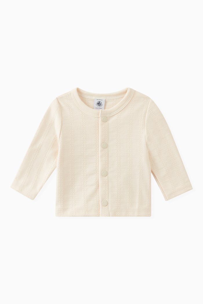 

Fancy Stitch Cardigan in Organic Cotton, Neutral