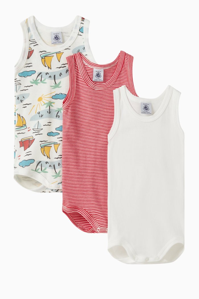 

Assorted Bodysuit in Organic Cotton, Set of 3, Multicolour
