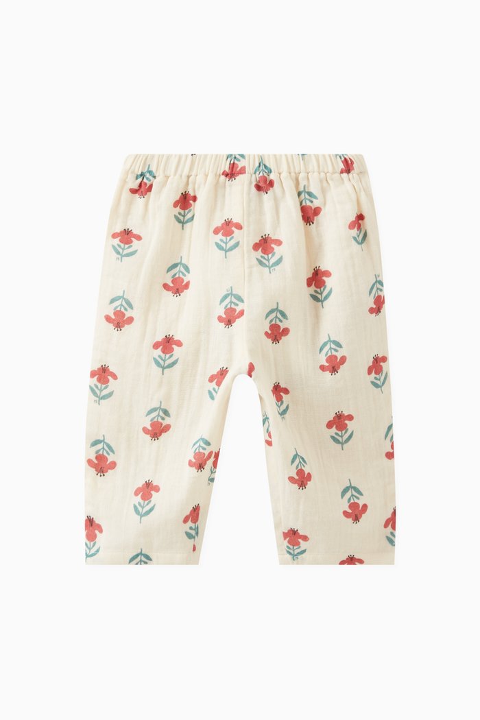 

Floral-print Pants in Cotton Gauze, Multicolour