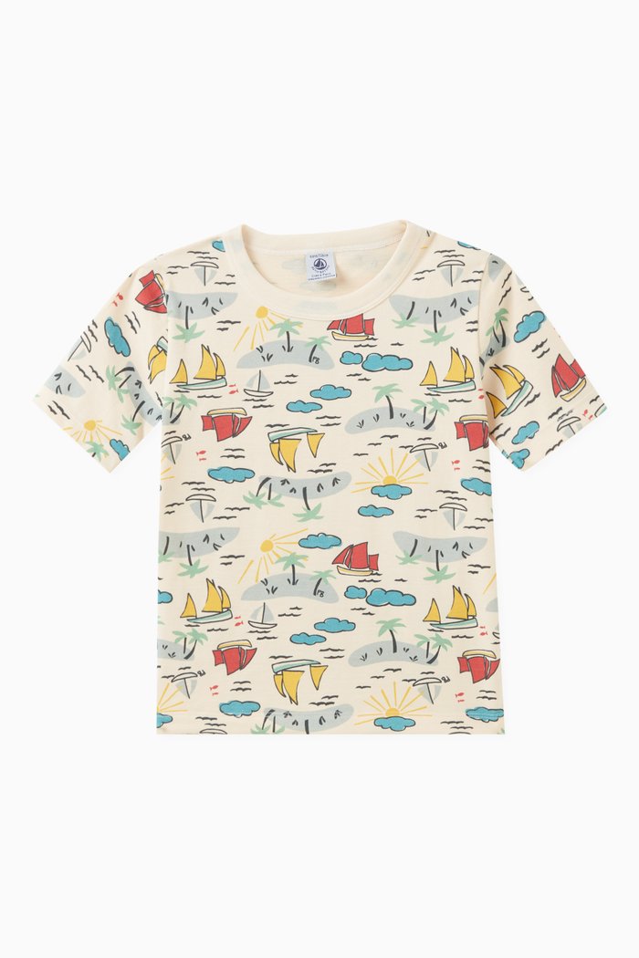 Sailboat T-shirt in Cotton Jersey, Multicolour