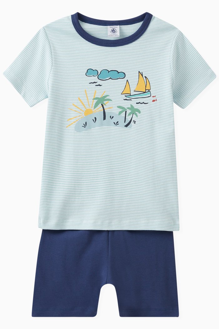 

Explorer Print Pyjama Set in Cotton, Multicolour