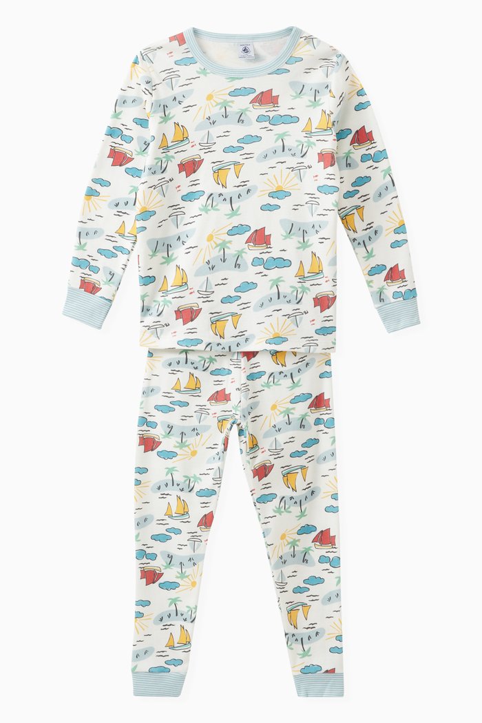 

Explorer Print Pyjama Set in Cotton, Multicolour