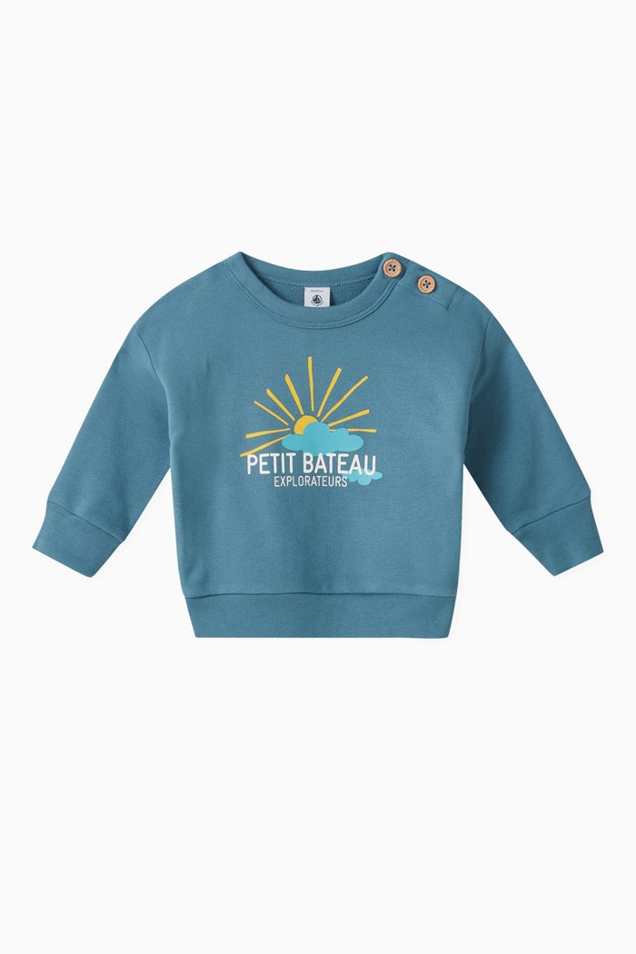 

Logo Sweatshirt in Light Fleece, Blue