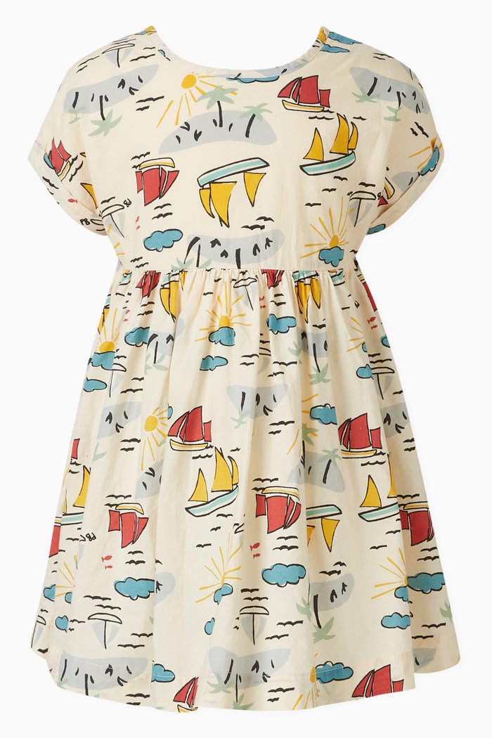 

Explorer Print Dress in Cotton Poplin, Multicolour