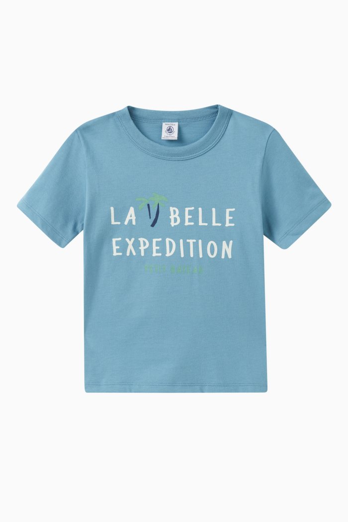Logo T-shirt in Cotton Jersey, Blue