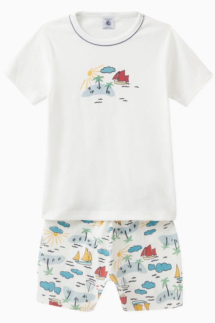 

Explorer Print Pyjama Set in Cotton, Multicolour