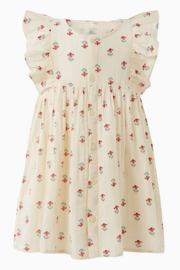 

Floral-print Dress in Cotton Gauze, Multicolour
