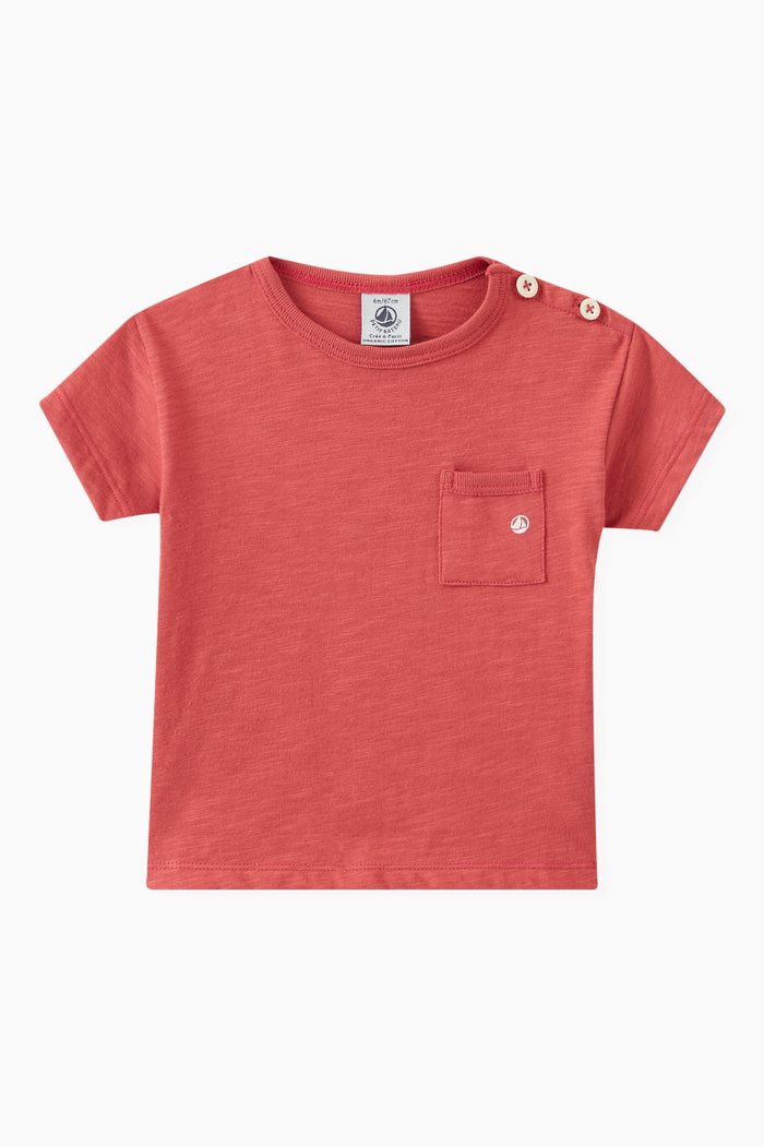 

Patch Pocket T-shirt in Slub Jersey, Pink