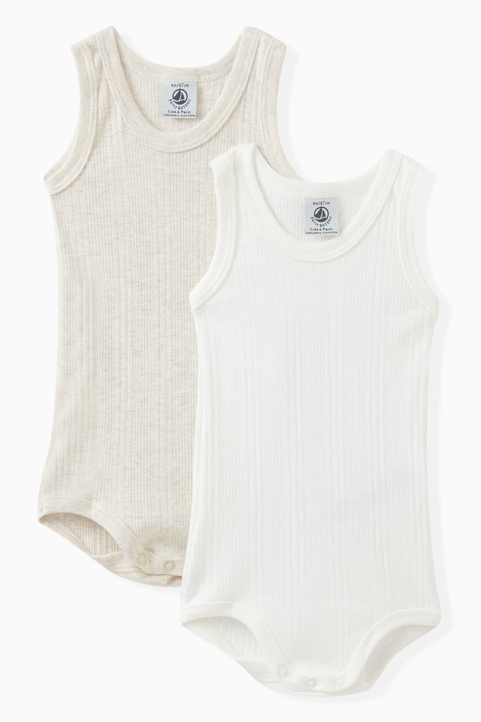 

Vest Bodysuit in Cotton, Set of 2, Multicolour