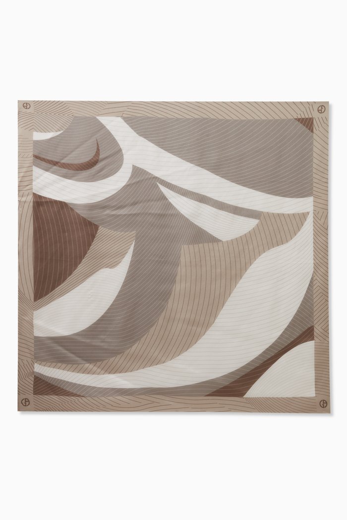 

GA Logo Scarf in Silk, Neutral