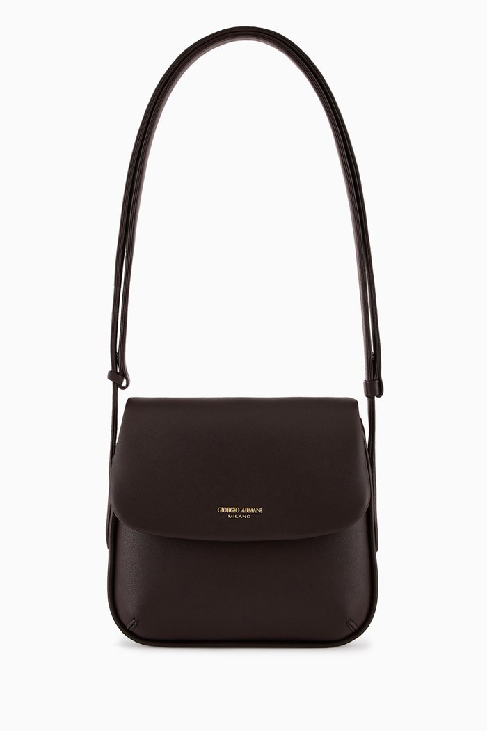 

Small La Prima Shoulder Bag in Nappa, Brown