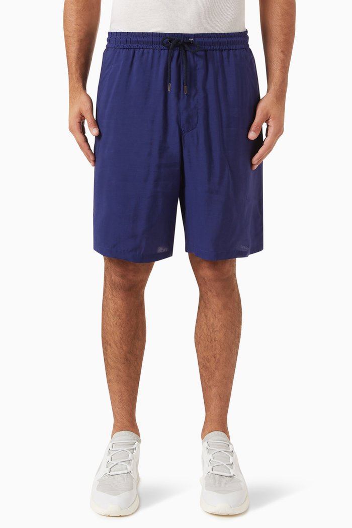 

Elasticated Waistband Shorts in Lyocell Blend, Blue