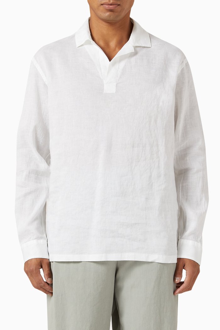 

Polo Shirt in Linen, White