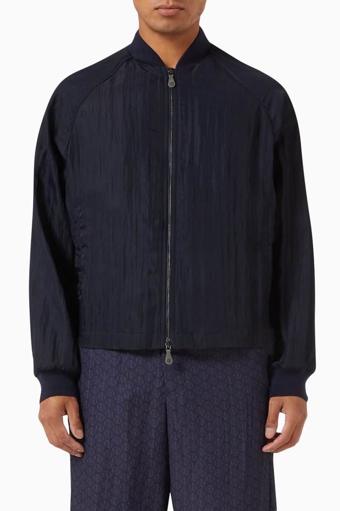 

Logo Jacket in Viscose Blend, Blue