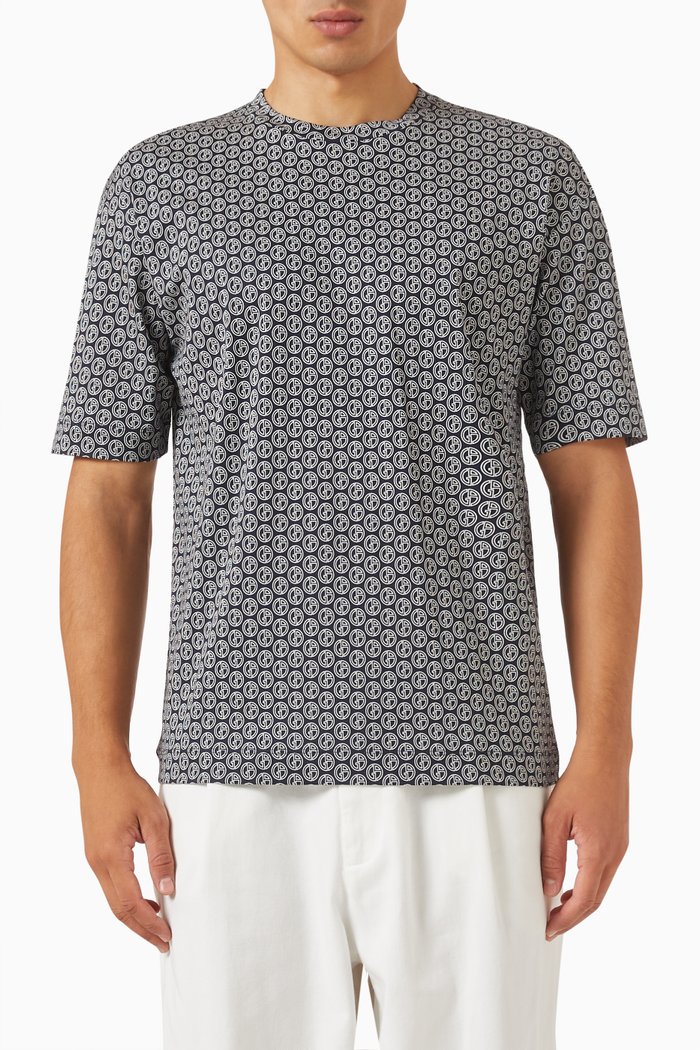 

All-over Logo Relaxed T-shirt, Blue