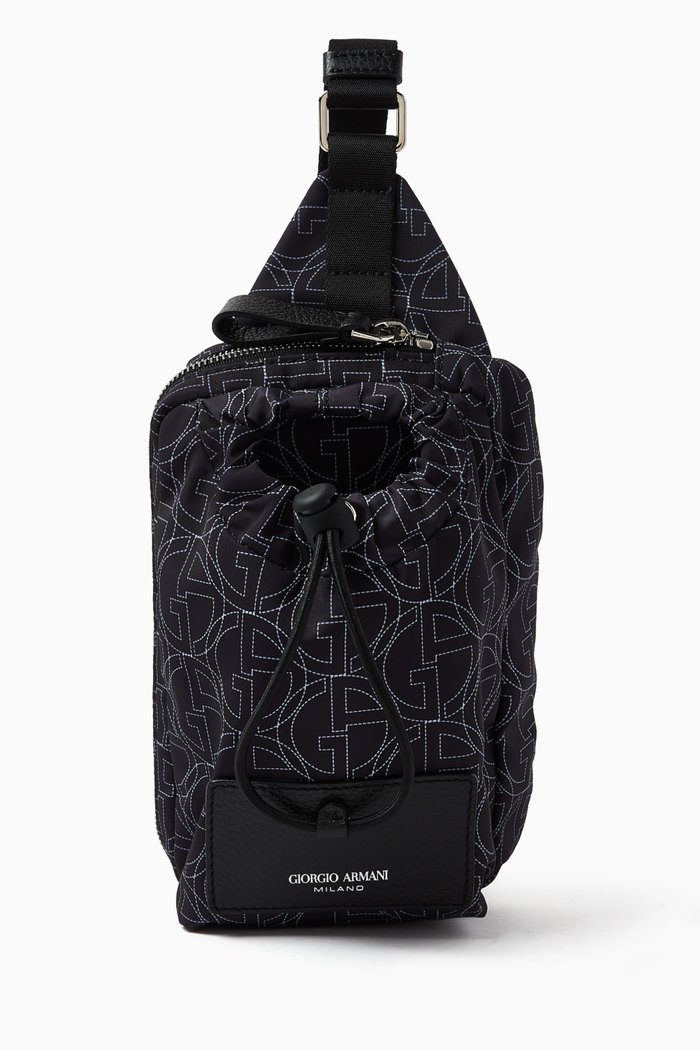 All-over Logo Belt Bag in Canvas, Blue