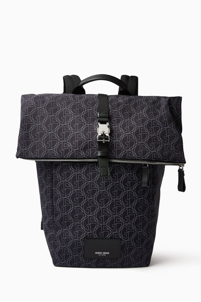 

All-over Logo Backpack in Canvas, Blue