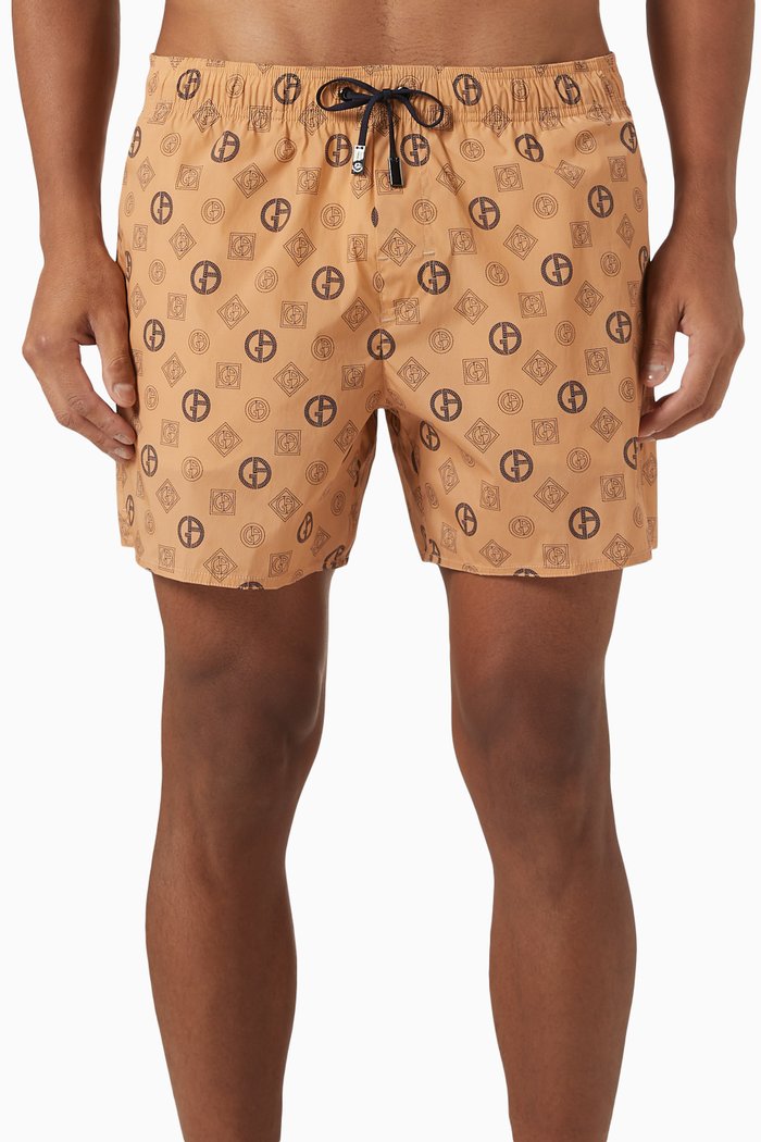 

Logo Swim Shorts in Nylon, Neutral