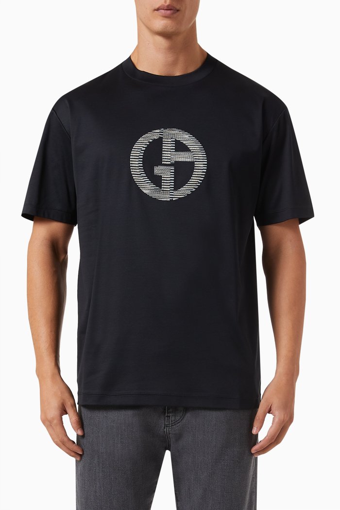 

Logo Print T-shirt in Cotton, Black