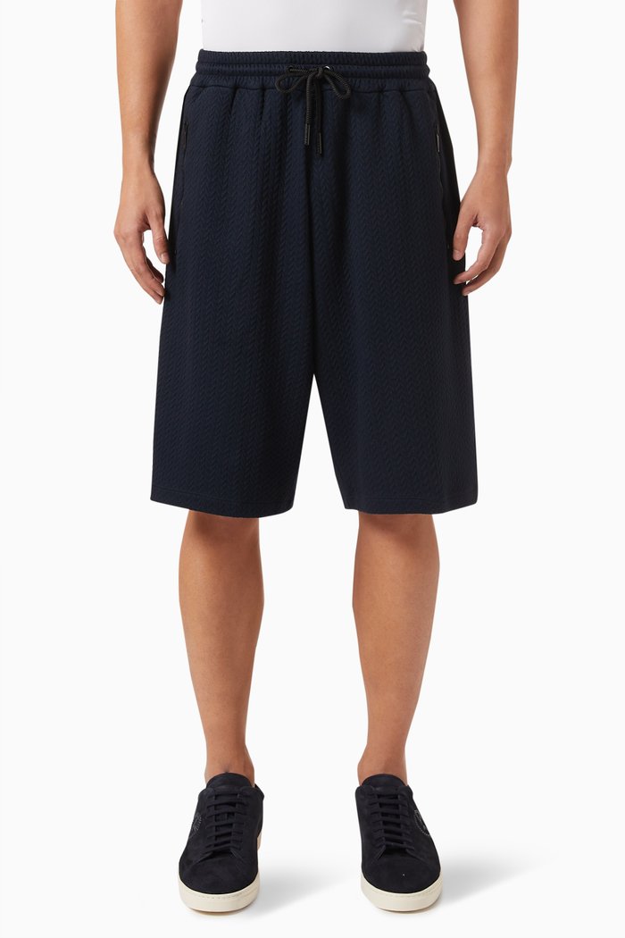 

Velvet Motif Shorts in Cotton, Blue