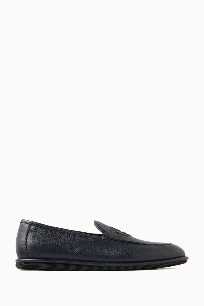 

Fiji Loafers in Deer Nappa Leather, Blue