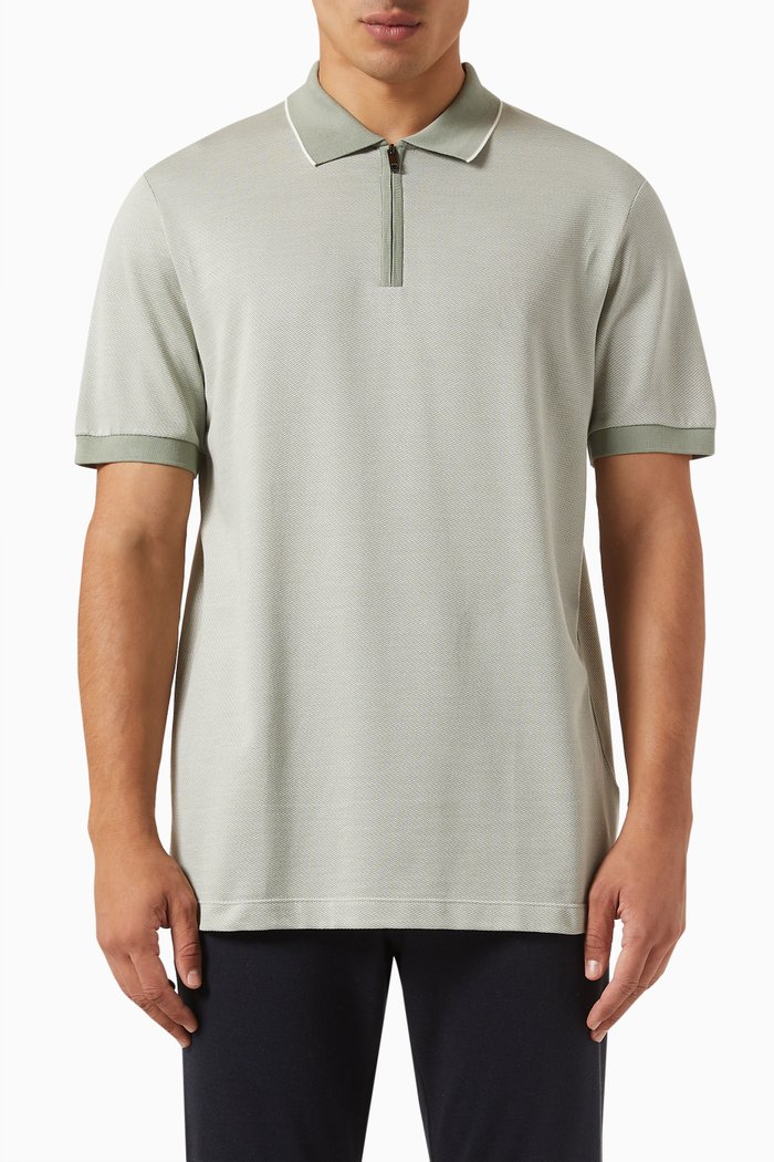

Payrot Polo Shirt in Cotton-silk Blend, Green
