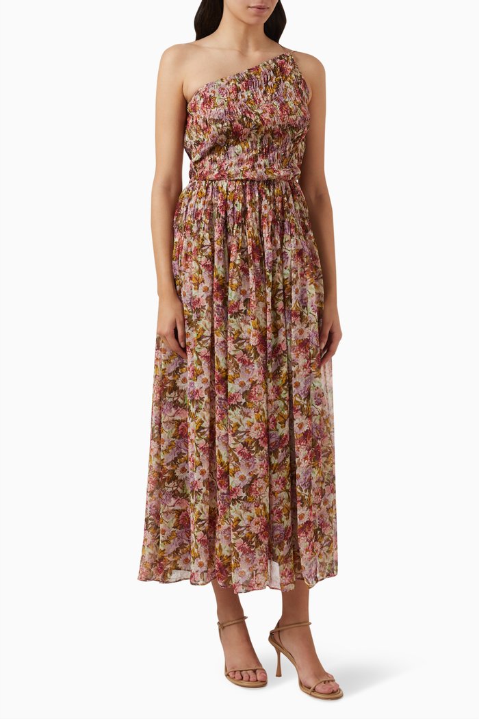 

Felicity One-shoulder Dress in Georgette, Multicolour