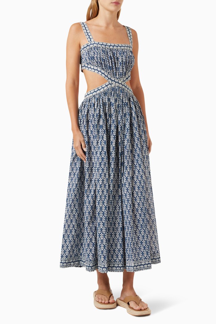 

Tasha Dress in Organic Cotton, Blue