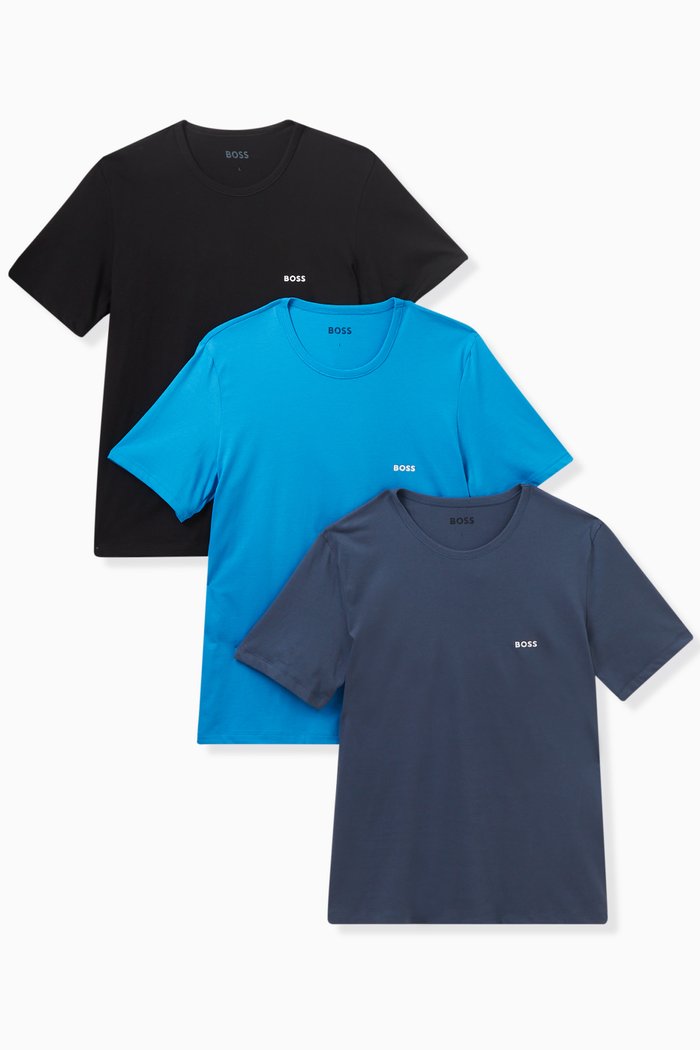 

Logo T-shirt in Cotton Jersey, Set of 3, Blue