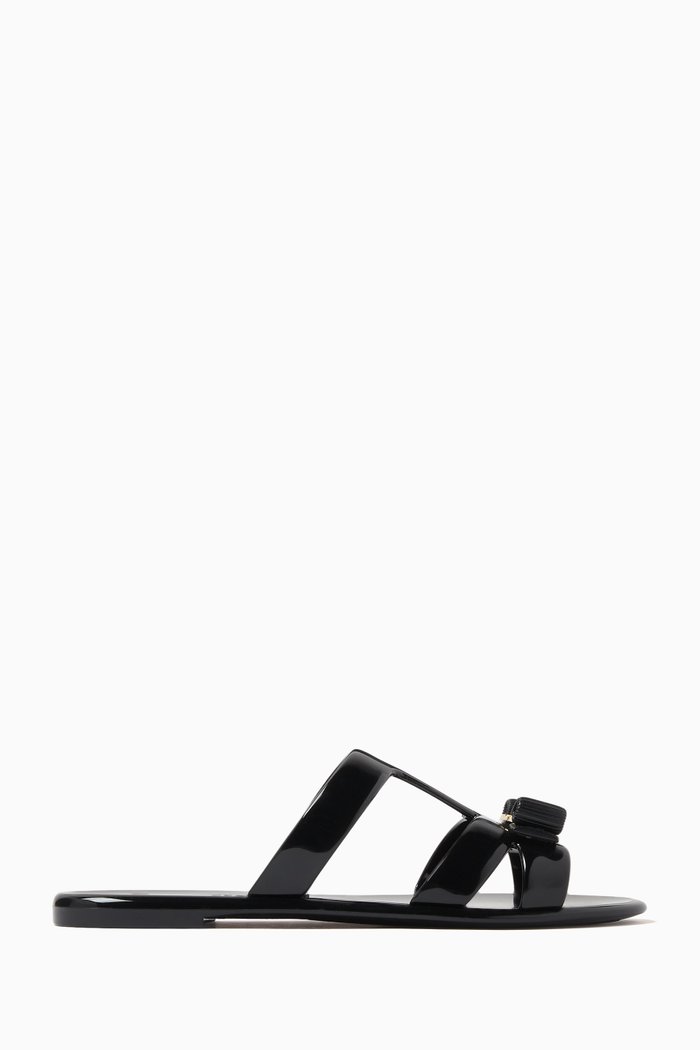 

Lylia Flat Sandals in Rubber Jelly, Black