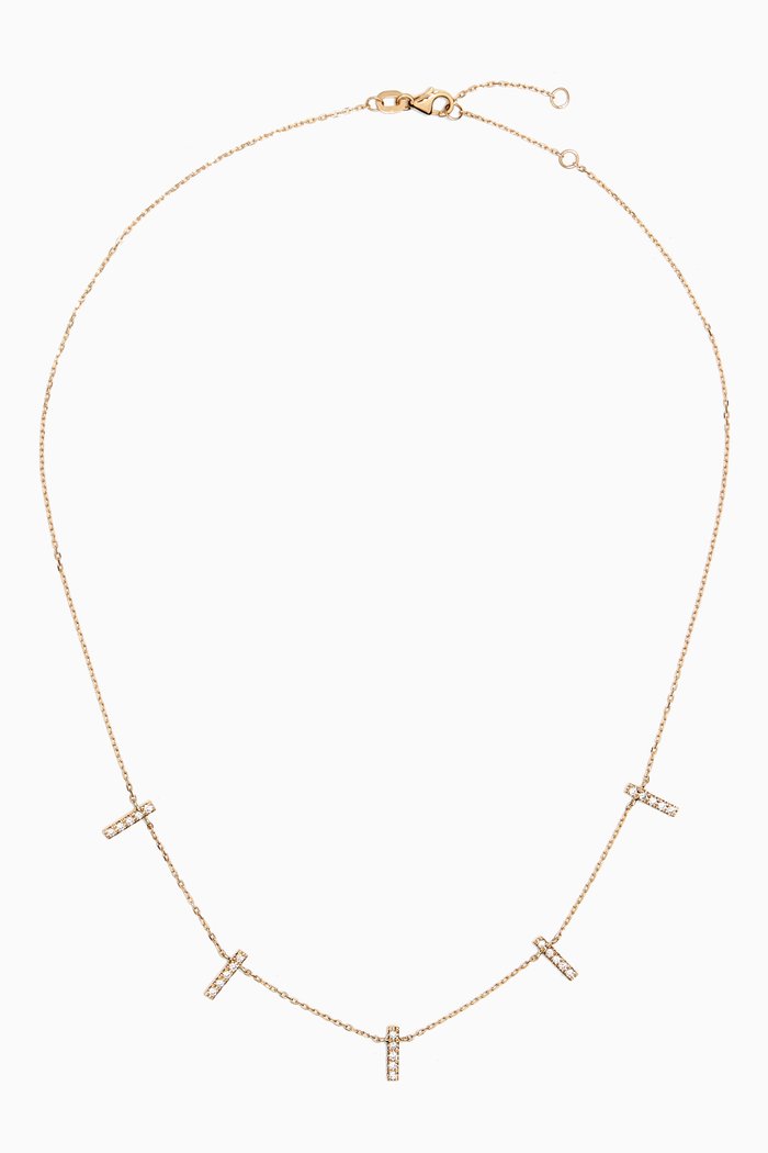 Diamond Bar Necklace in 18kt Gold, Yellow