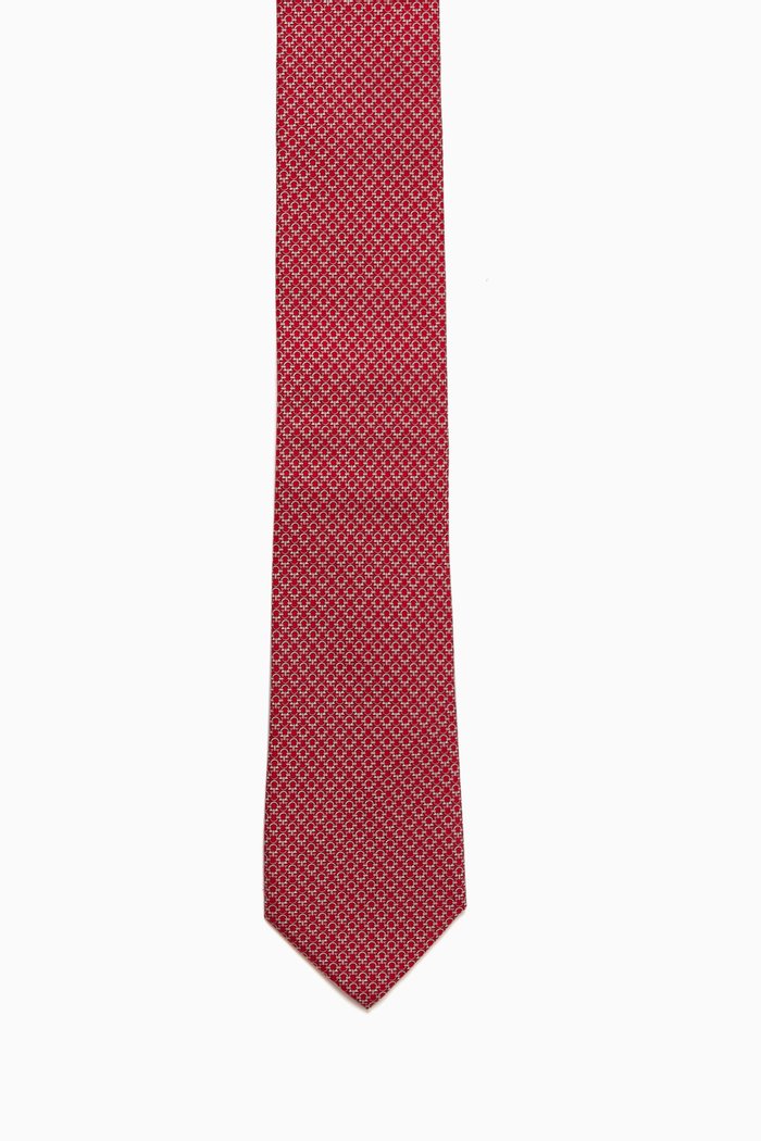 

Gancini-print Laccio Tie in Silk, Red